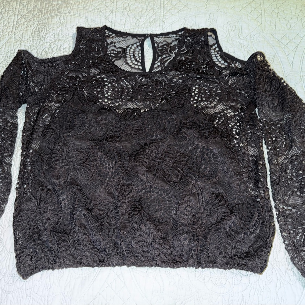 Elegant Black Lace Women's Top